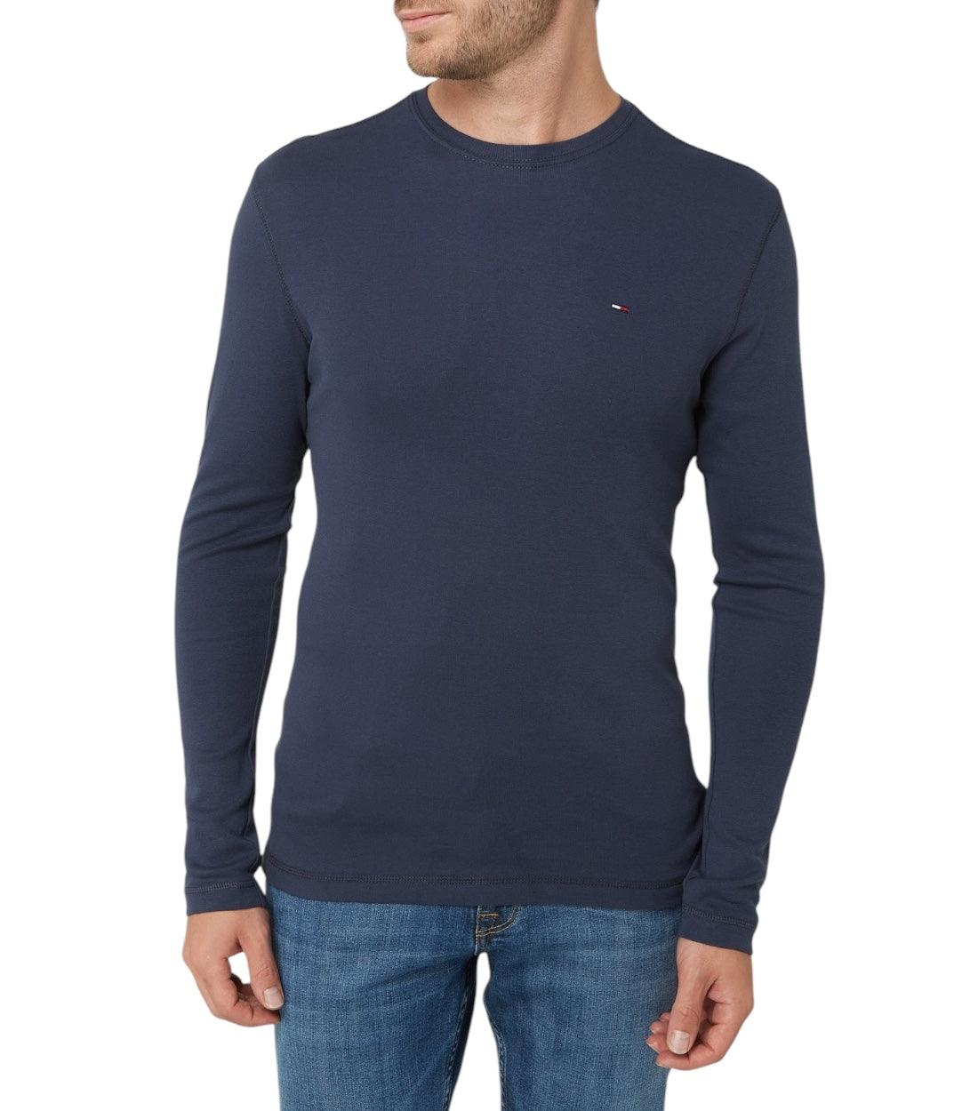 Tommy Hilfiger Blauw Gemêleerd Slim Fit Longsleeve