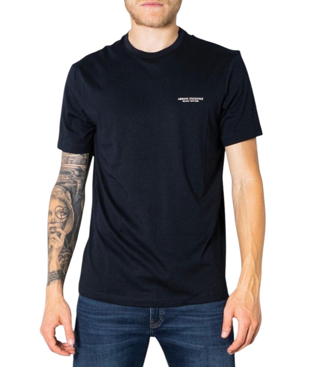 Armani Exchange Donkerblauw Basic T-shirt Met Logo