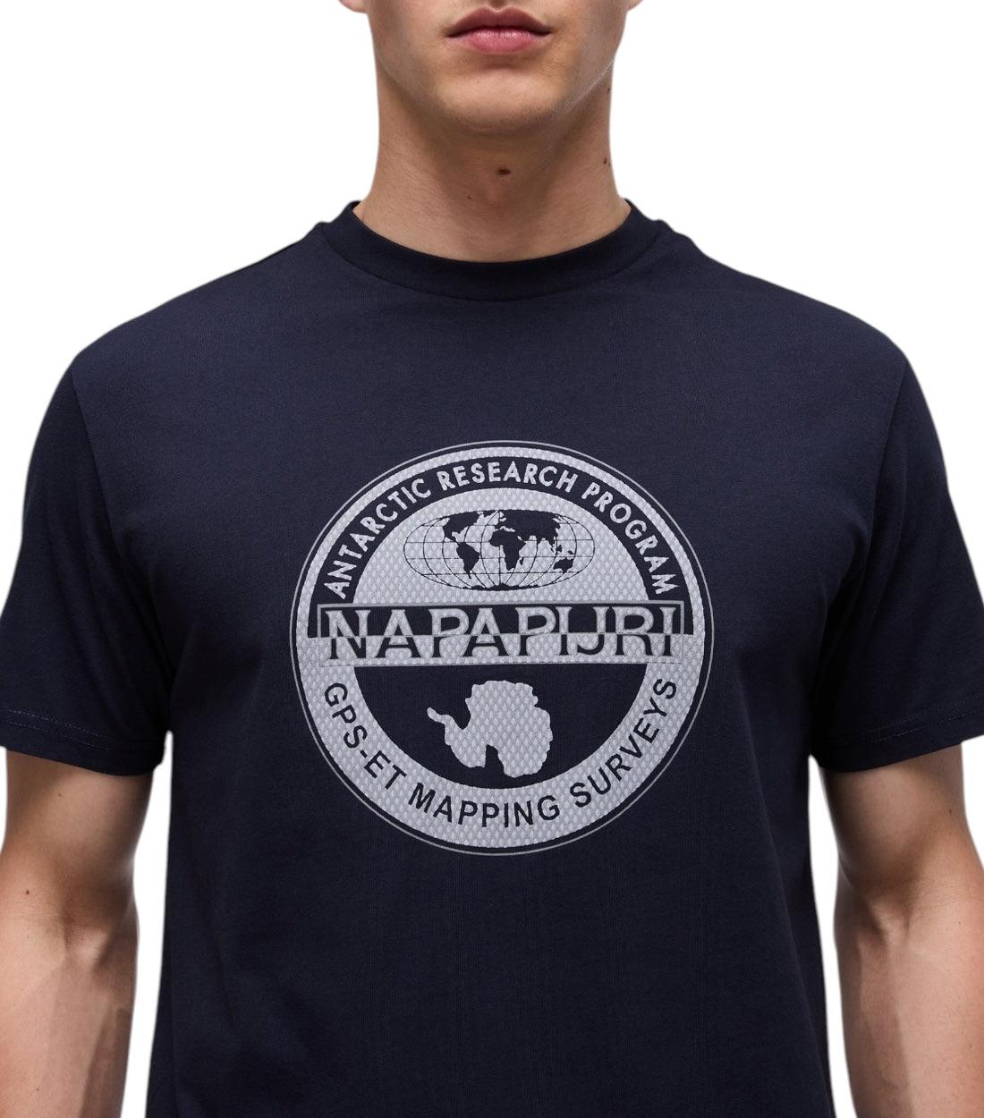 Napapijri Blauw S-BOLLO 2 T-shirt Voor Heren Katoen