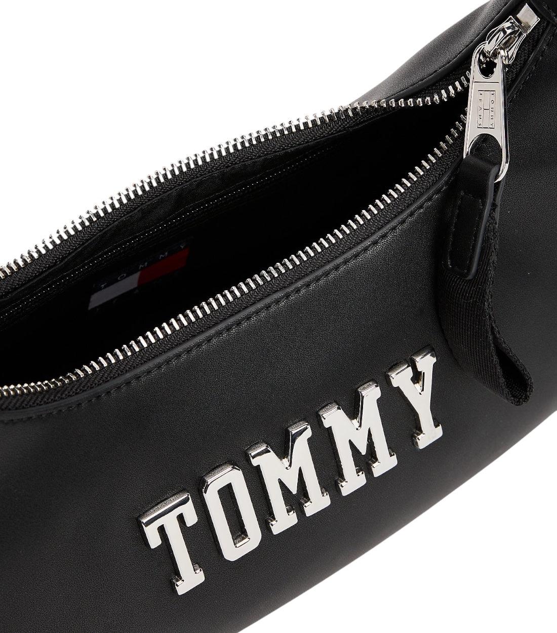 Tommy Hilfiger Jeans Zwart Schouder Tas Met Metalen Logo