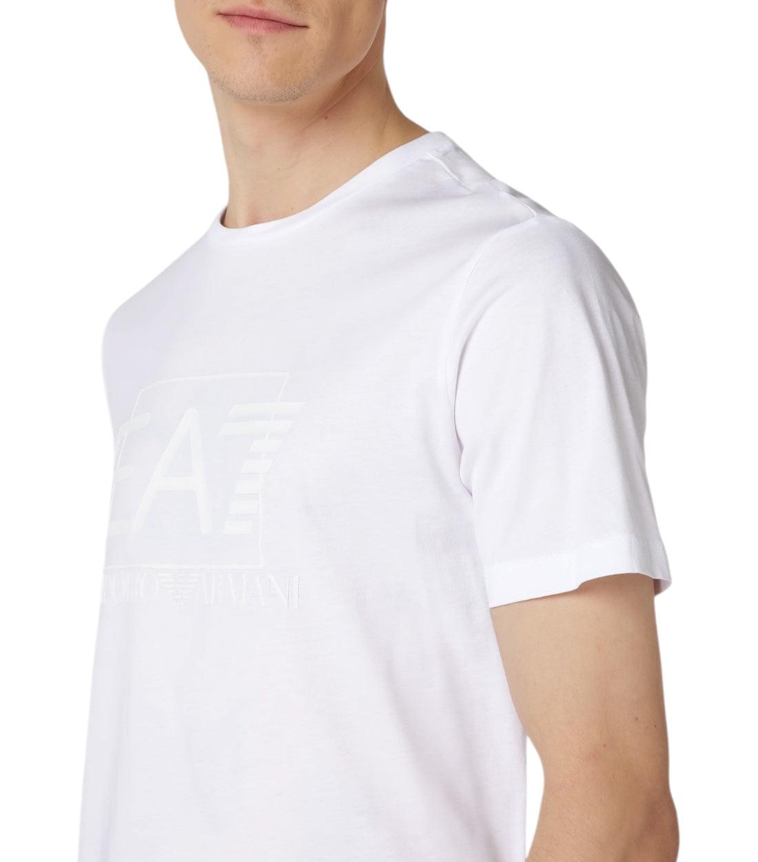 Ea7 Wit T-shirt Met Labelprint