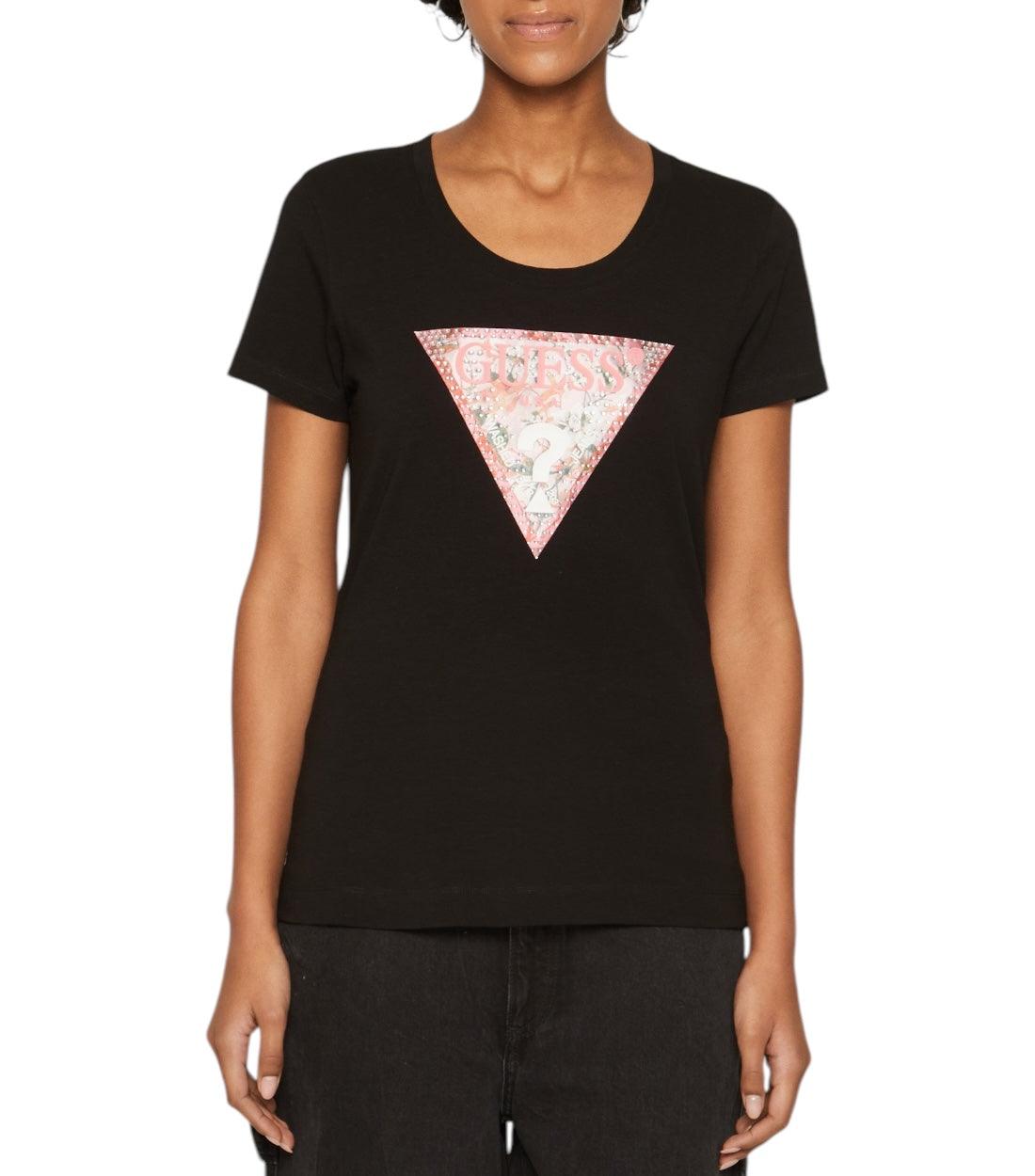 Guess Zwart T-shirt Mini Triangle