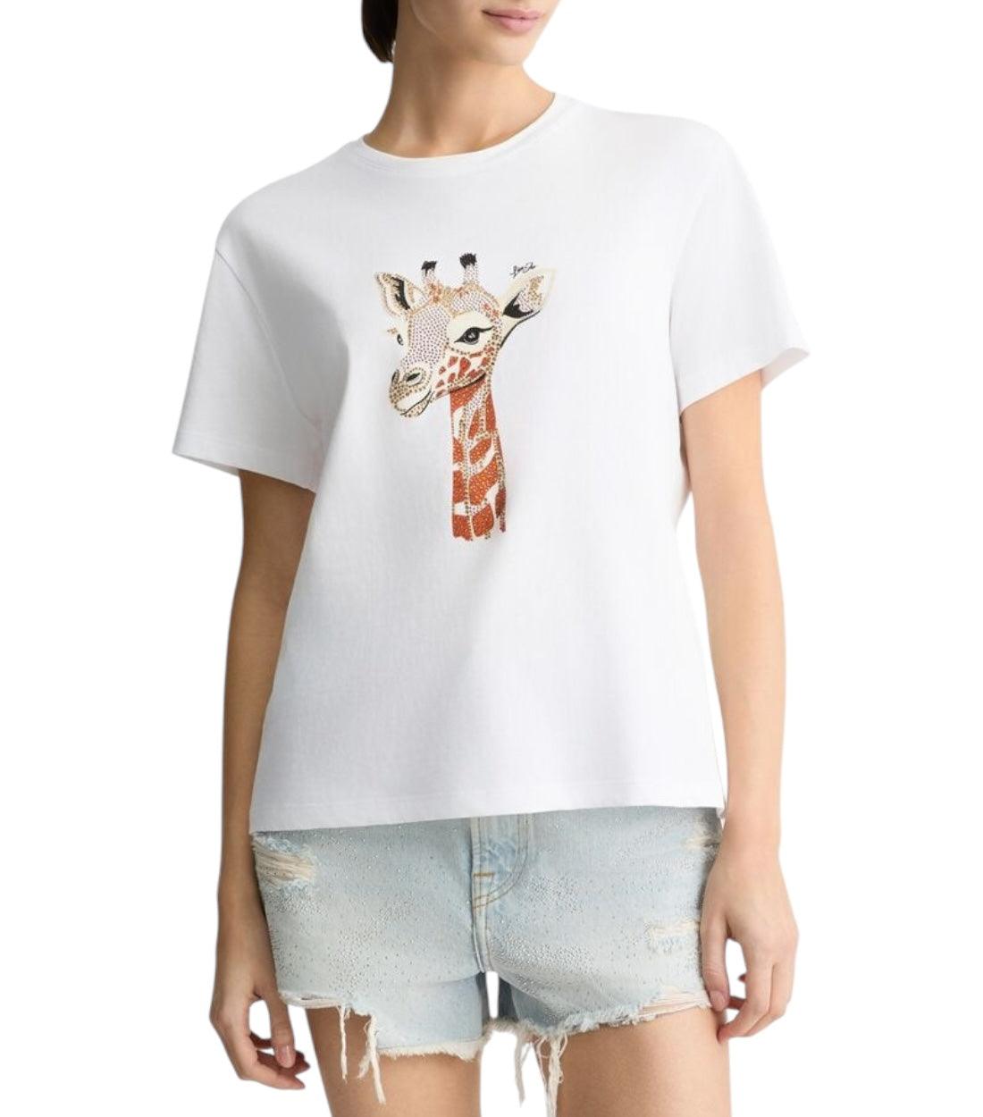 Liu Jo Wit T-shirt Met Giraffe Print