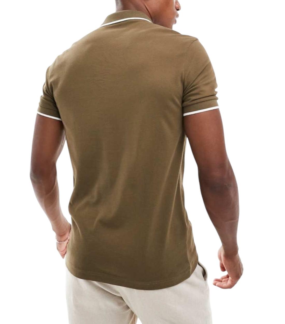 Boss Khaki Passertip Polo Met Logo