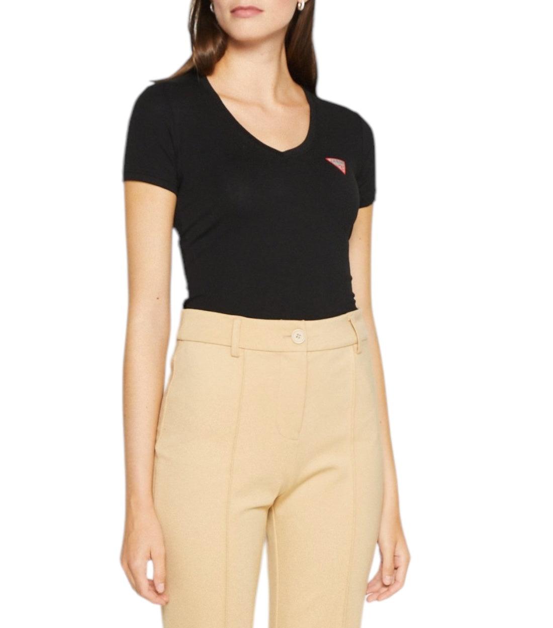 Guess Zwart T-shirt Triangle Logo