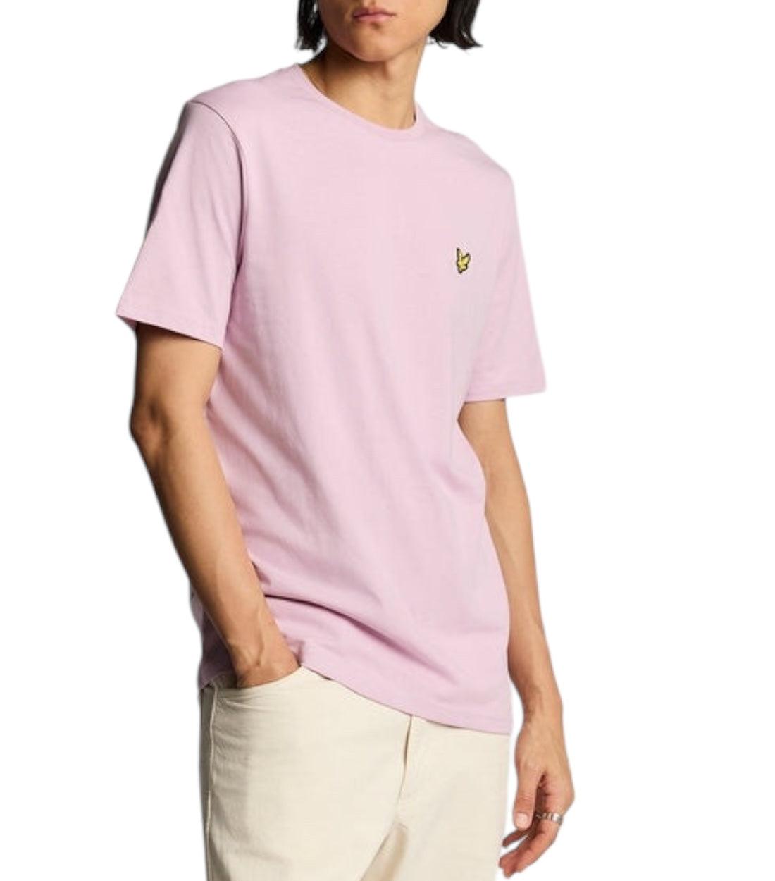 Lyle & Scott Roze Basic T-shirt Met Logo