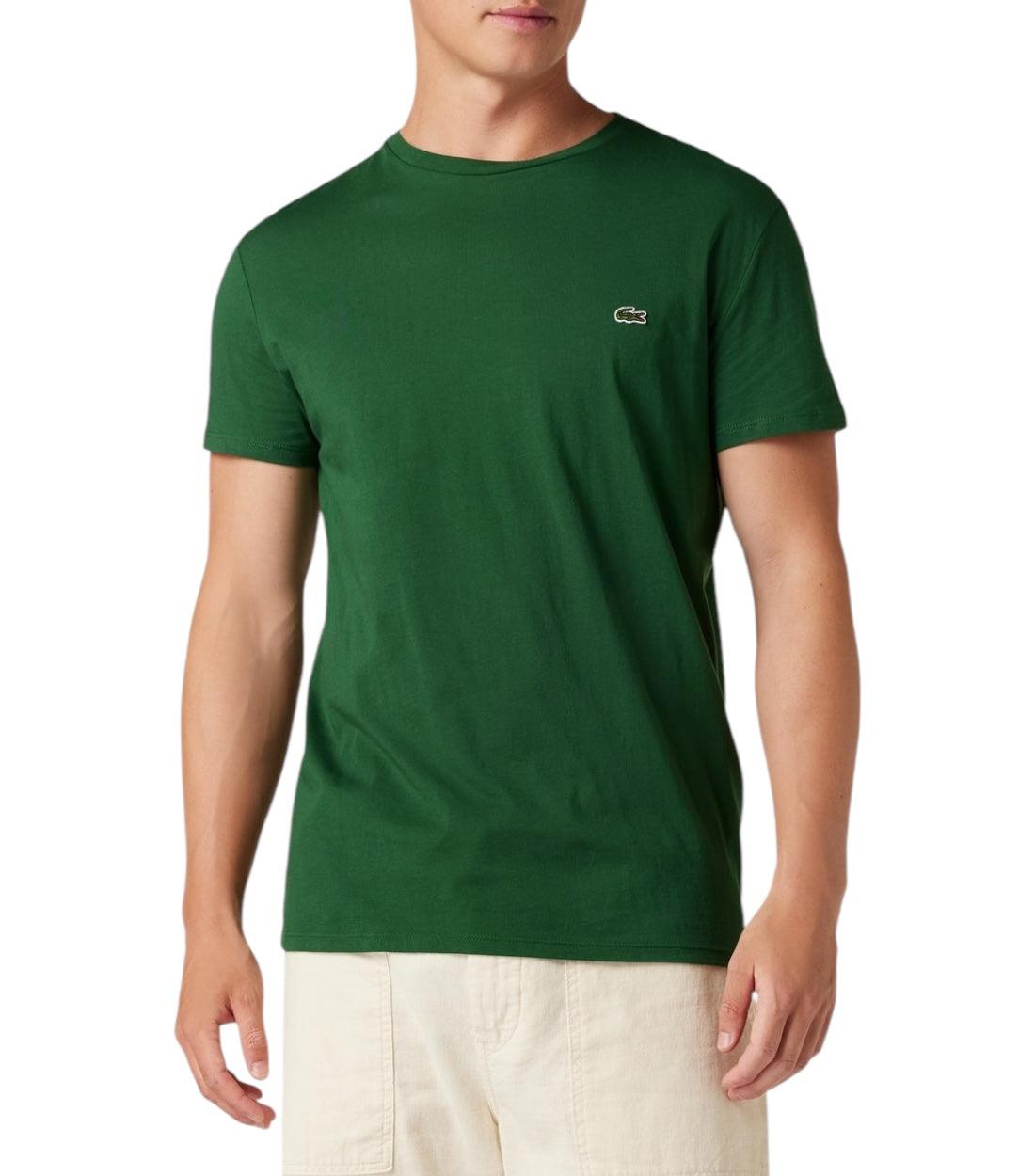 Lacoste Groen Supima T-shirt Met Logostitching
