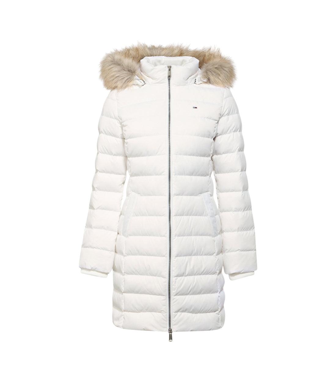 Tommy Hilfiger Jeans Wit Donsjas Met Capuchon