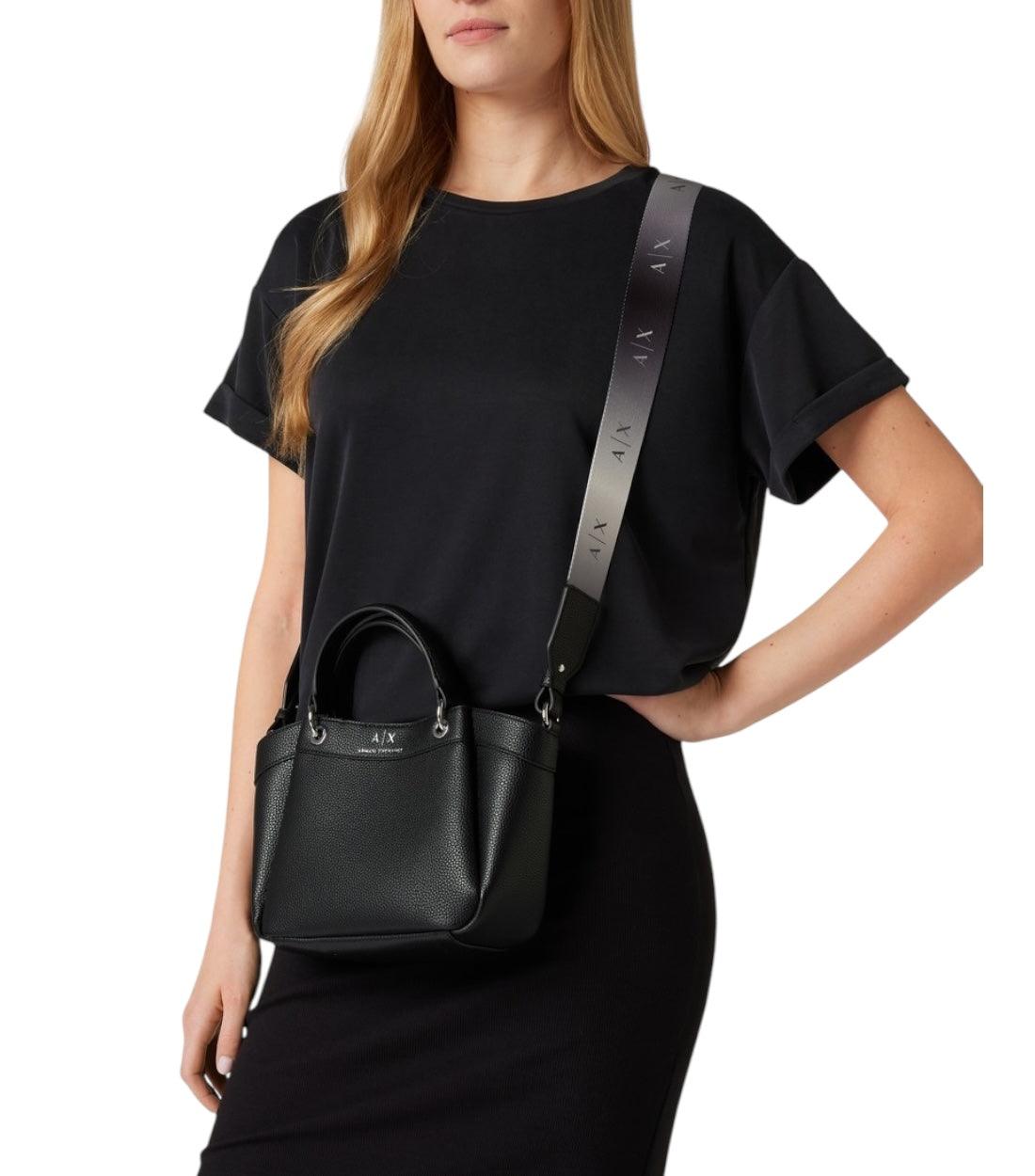 Armani Exchange Zwart Wave Tas Met Labeldetails