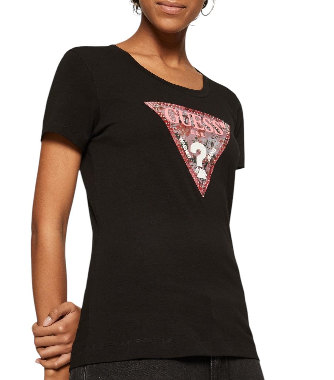 Guess Zwart T-shirt Mini Triangle