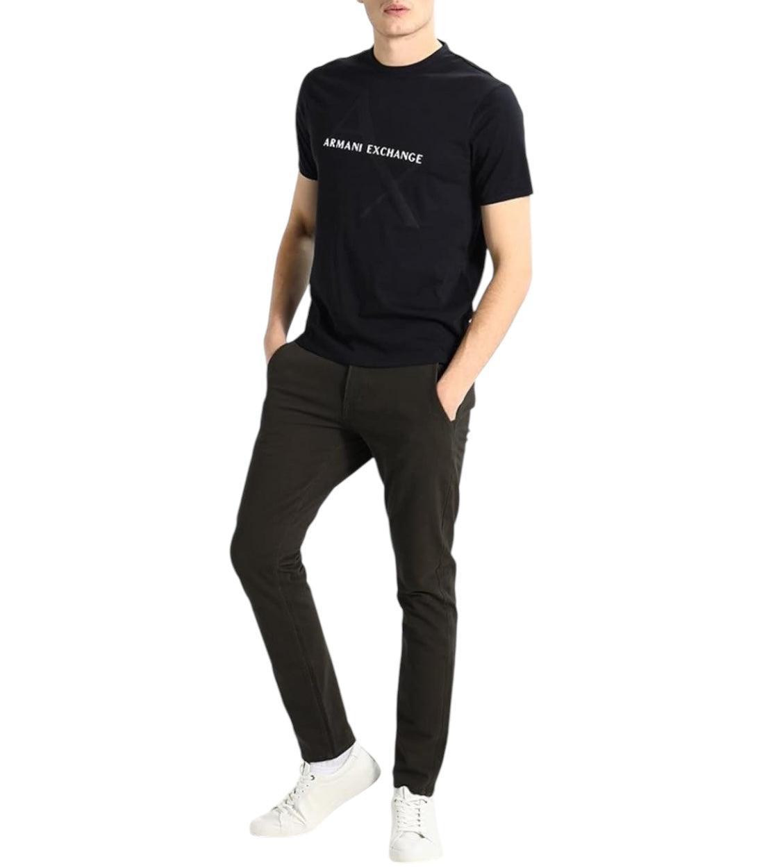 Armani Exchange Zwart Slim Fit T-shirt Met Logo