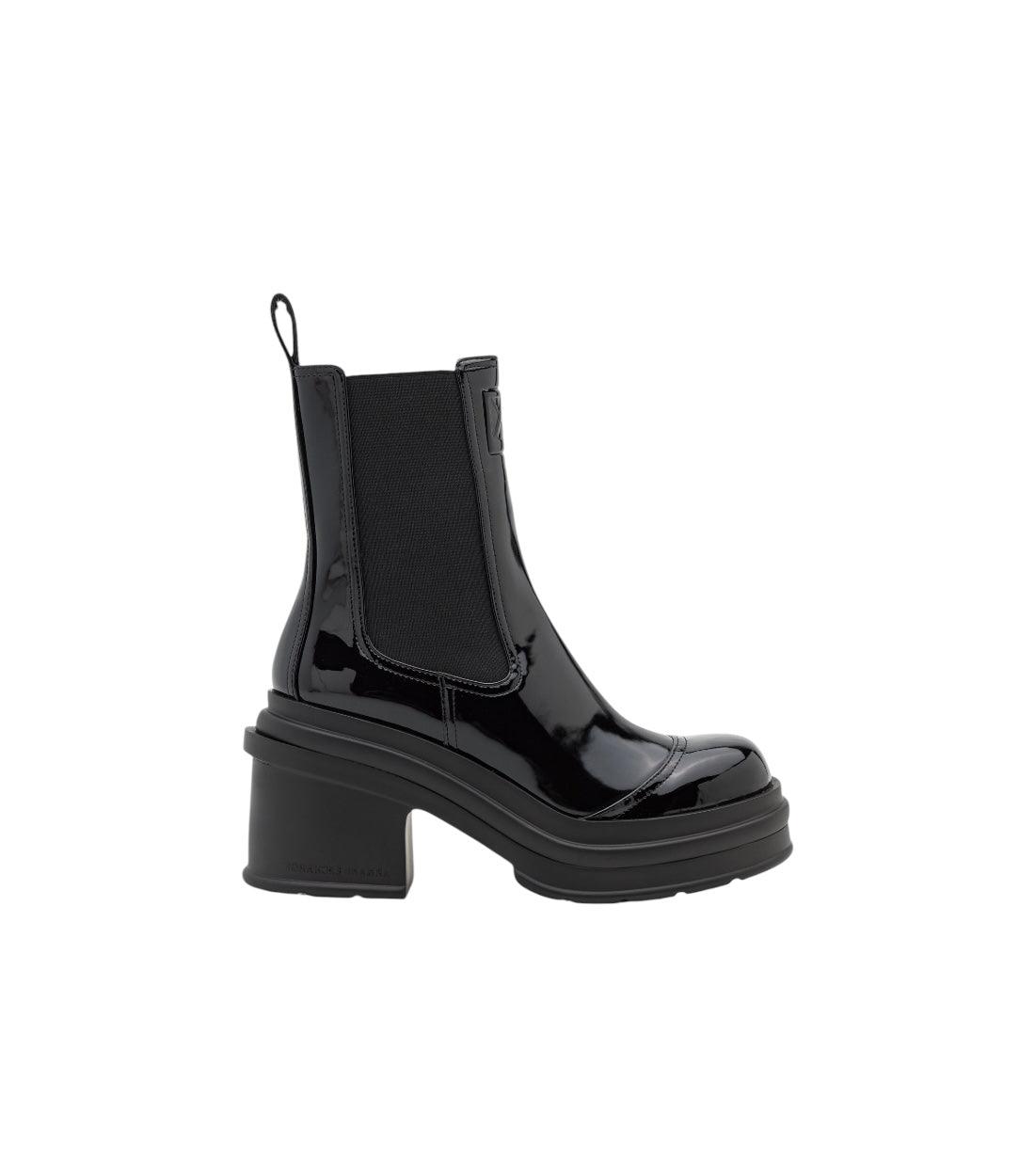 Armani Exchange Zwart Enkellaarsjes Met Plateauzool
