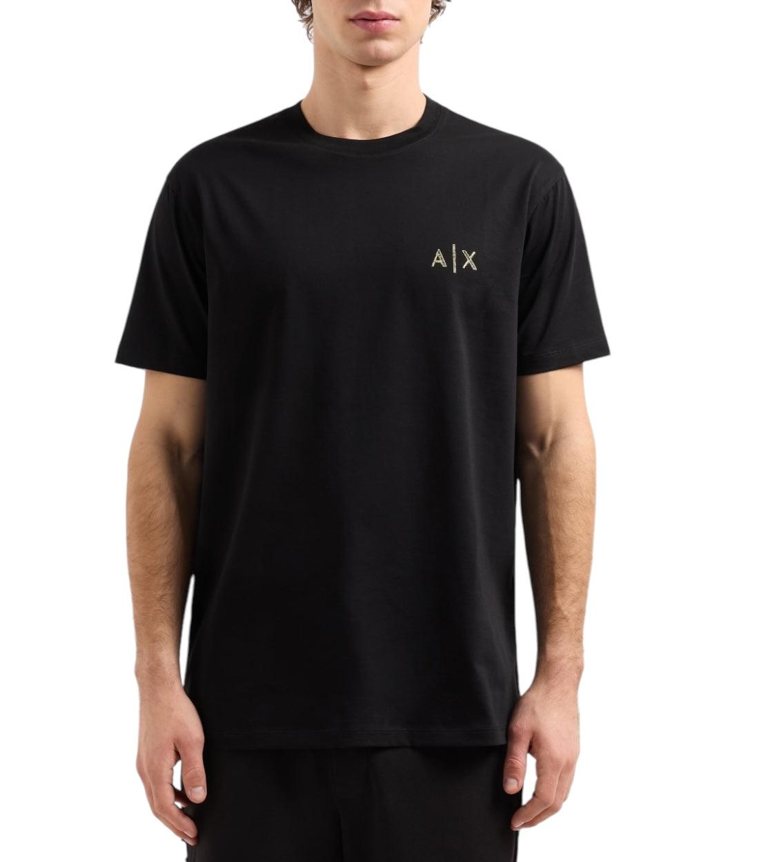 Armani Exchange Zwart Regular Fit T-shirt Met Blurred Logo Effect
