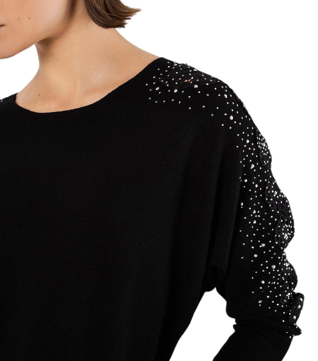 Guess Zwart Rhinestone Trui