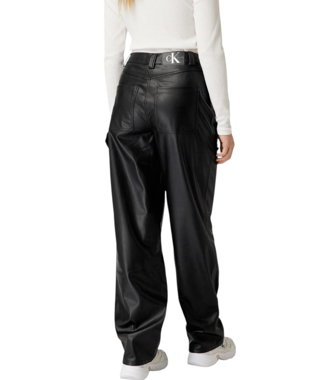 Calvin Klein Jeans Zwart Broek In Leerlook