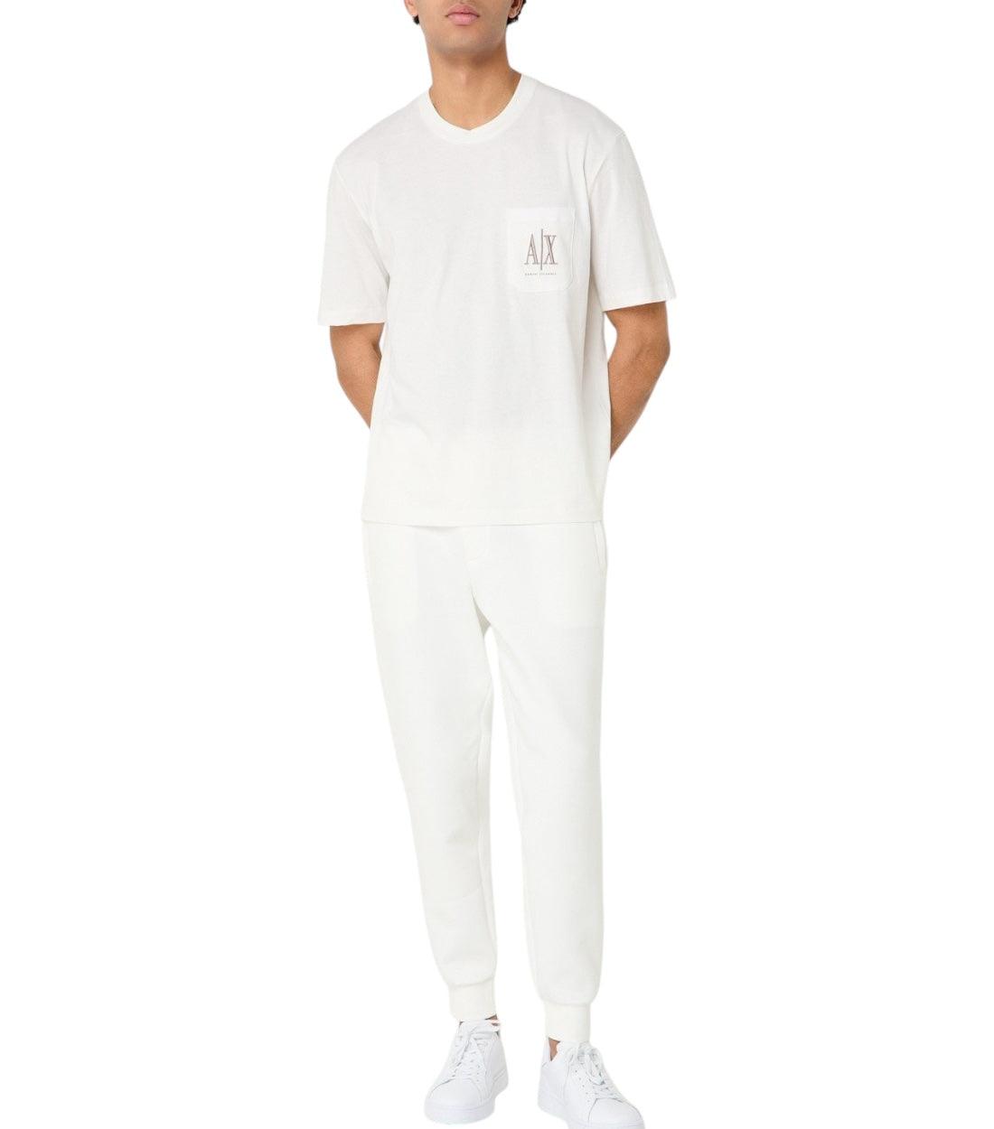 Armani Exchange Wit T-shirt Met Borstzak