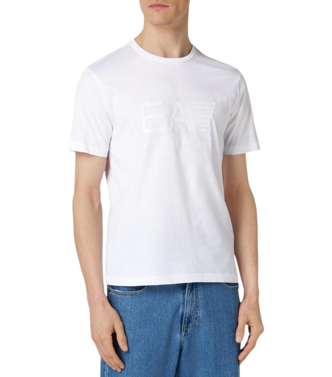 Ea7 Wit T-shirt Met Labelprint