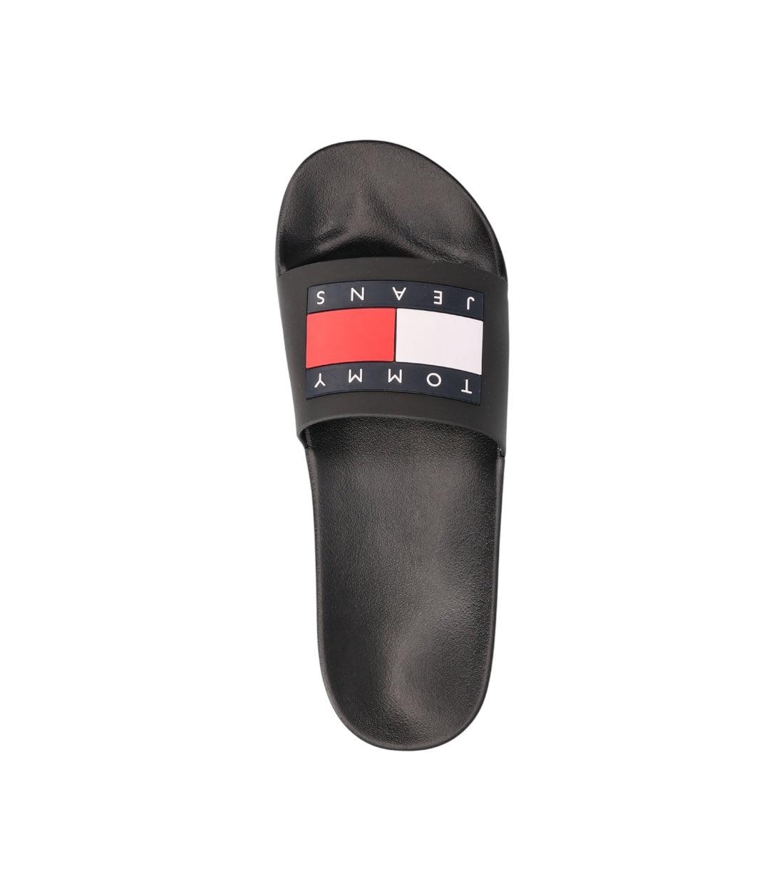 Tommy Hilfiger Jeans Zwarte Slippers