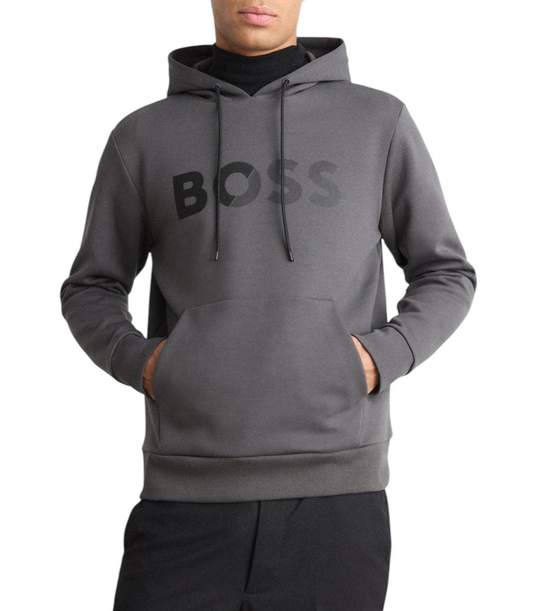 Boss Grijs Soody Tape Trui Met Logo