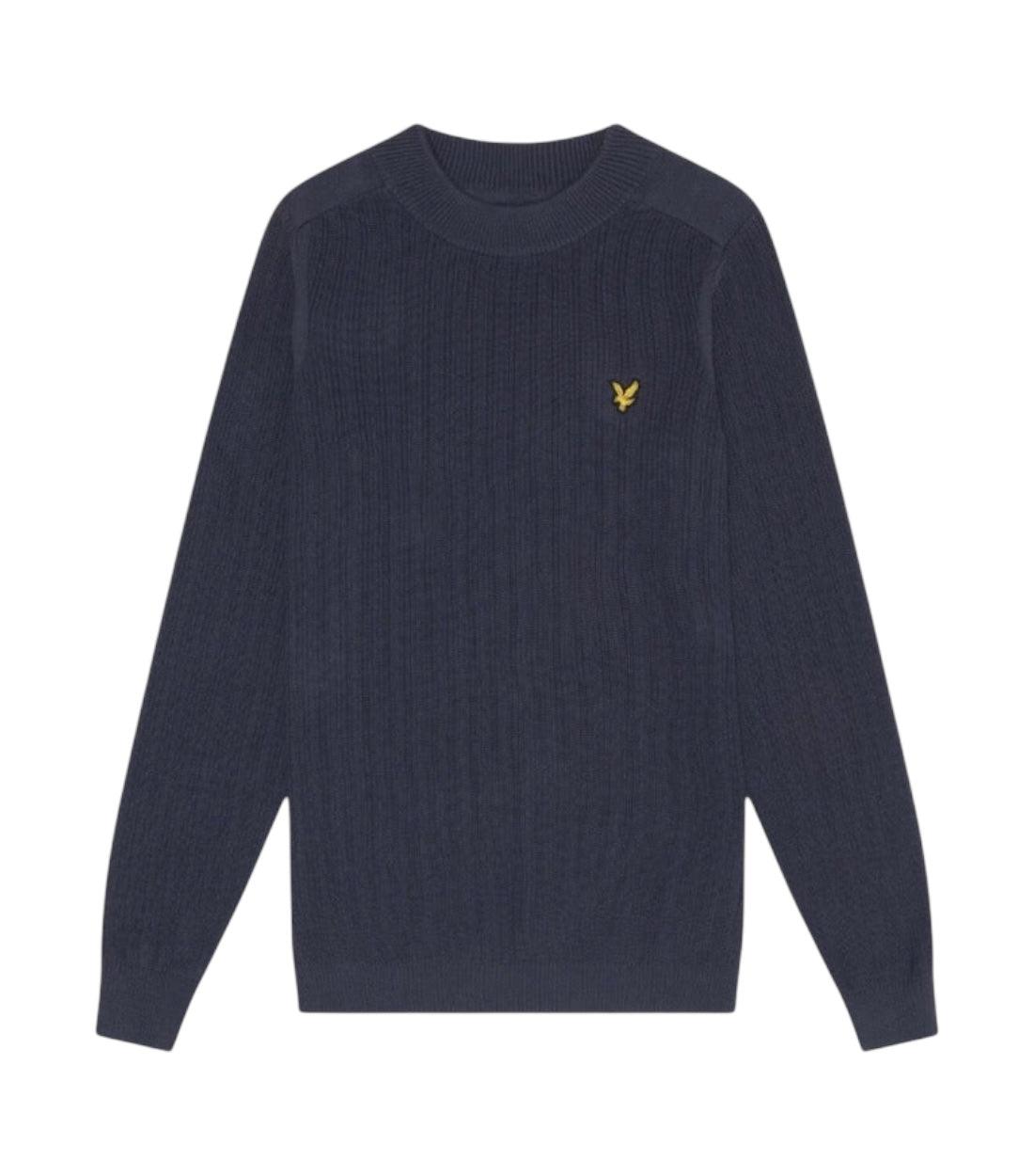 Lyle & Scott Blauw Crew Neck Trui