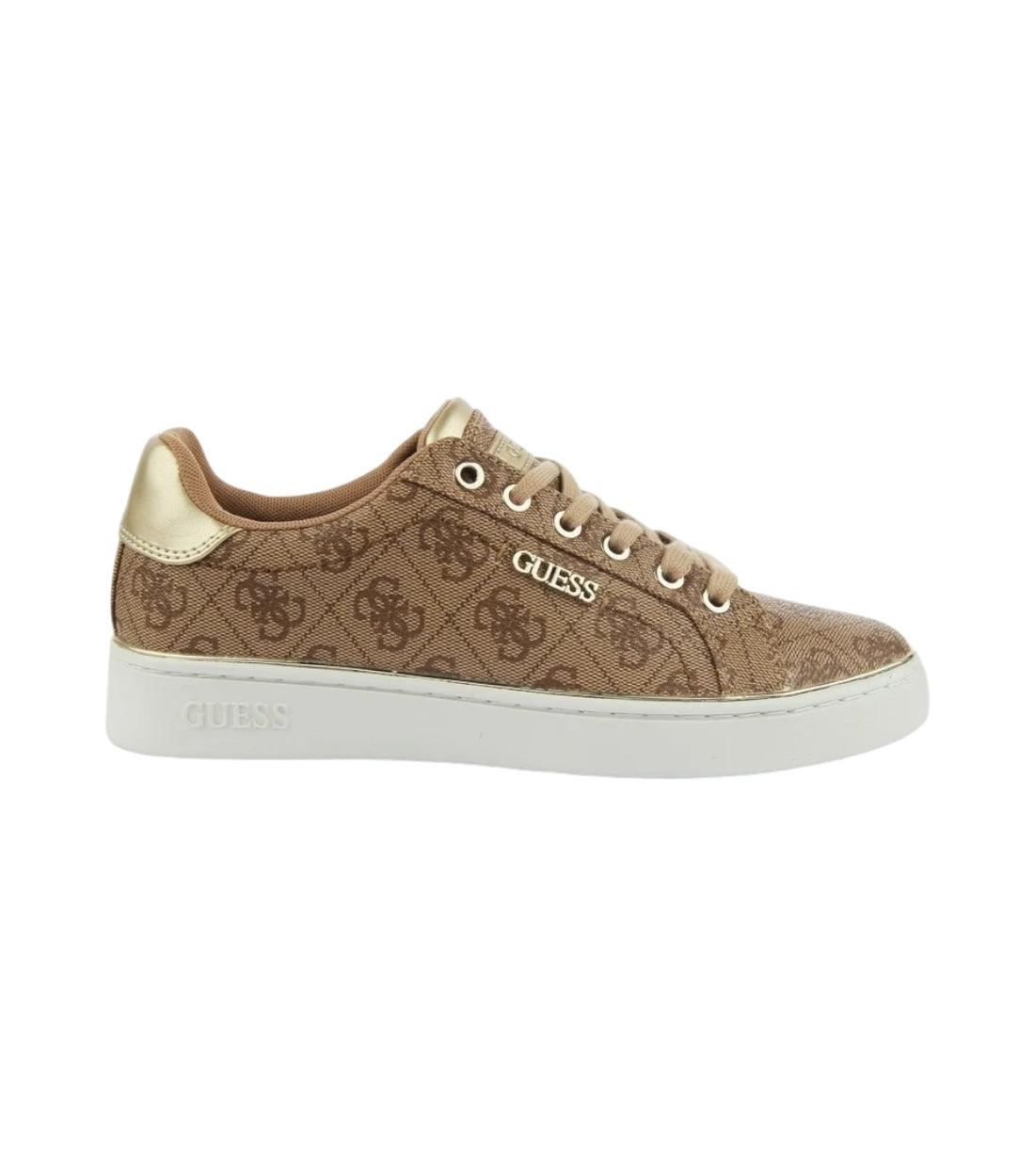 Guess Beige Beckie Sneakers met labelapplicatie