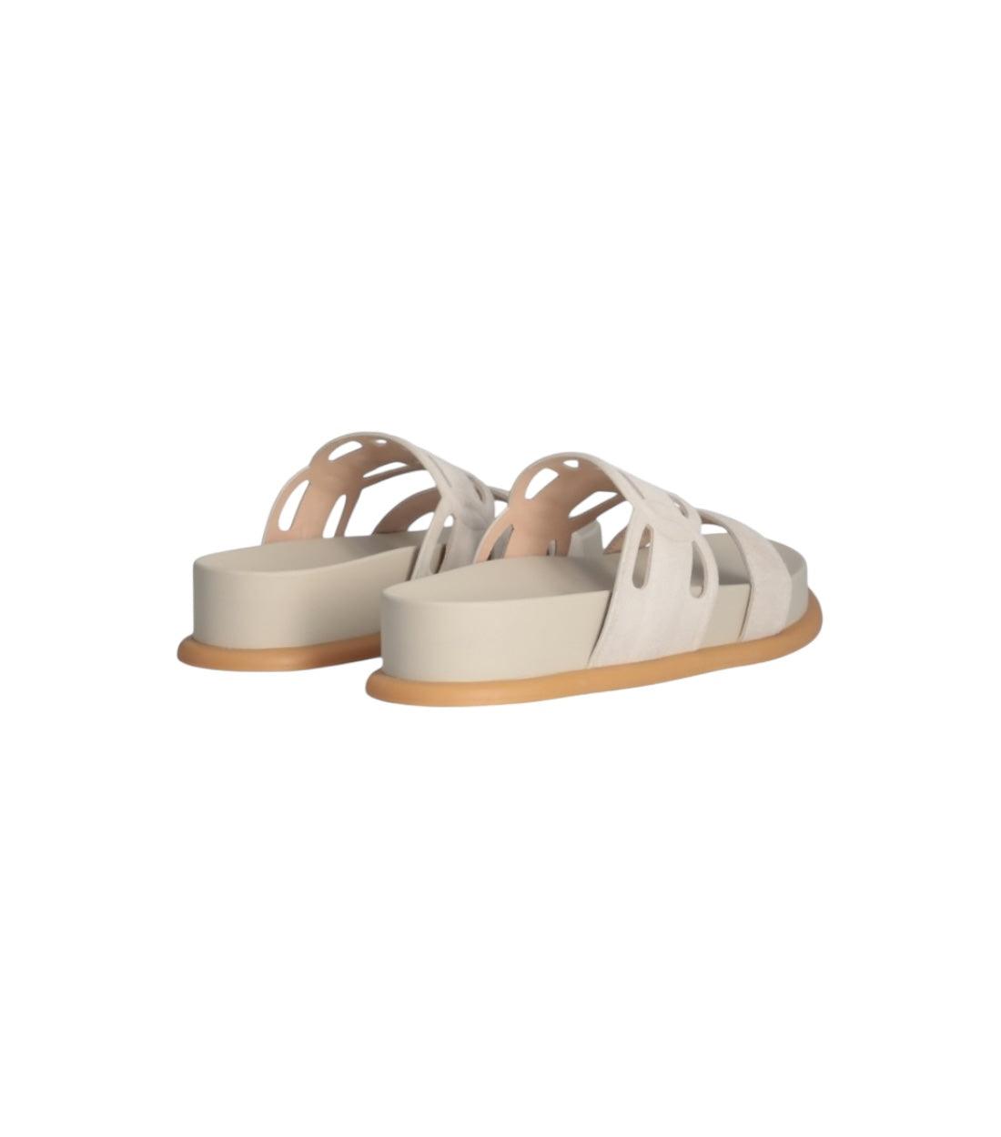 Liu Jo Ecru Sandalen Met Logo