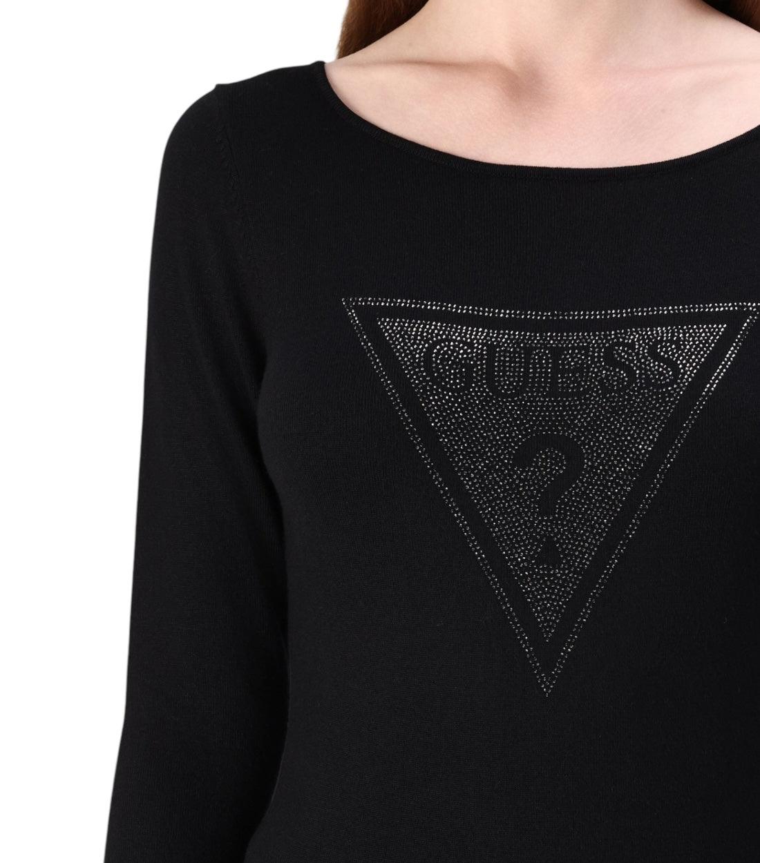 Guess Zwart TRIANGLE Logo Longsleeve