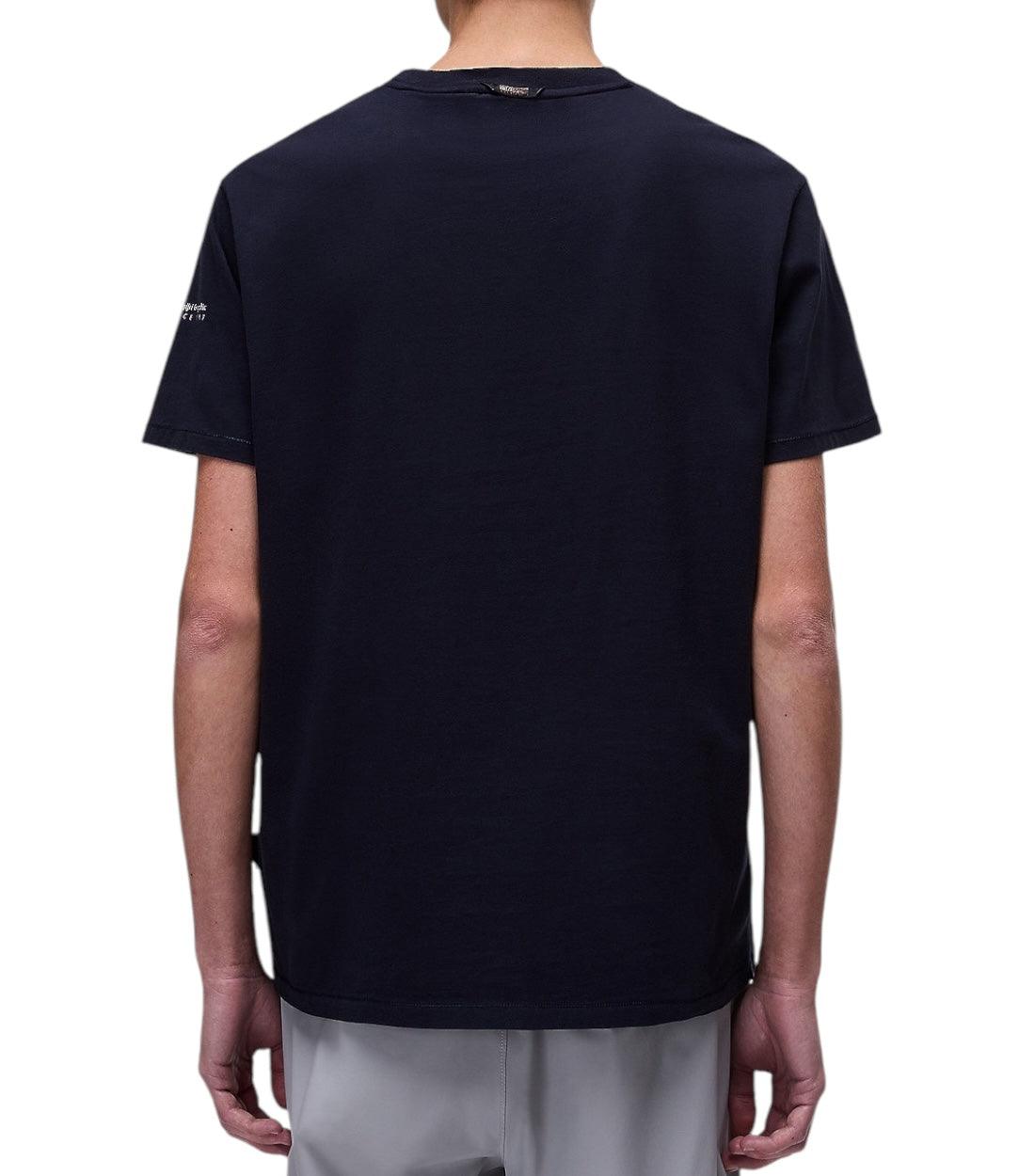 Napapijri Blauw Badge T-shirt Voor Heren Katoen Korte Mouwen