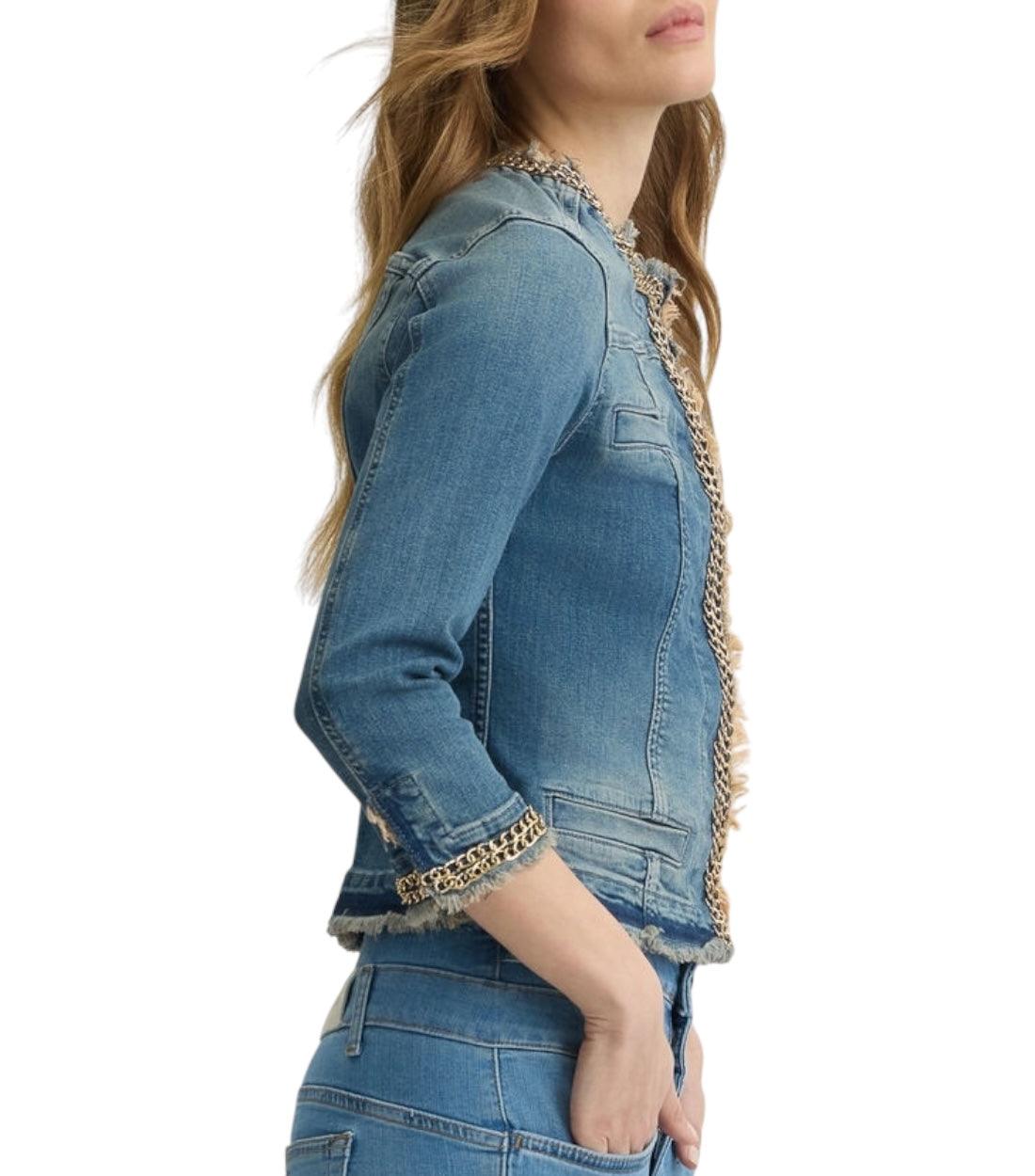 Liu Jo Blauw Denim Jas Met Details