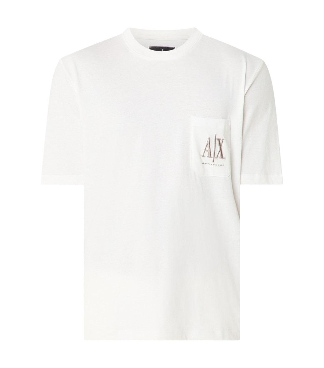 Armani Exchange Wit T-shirt Met Borstzak