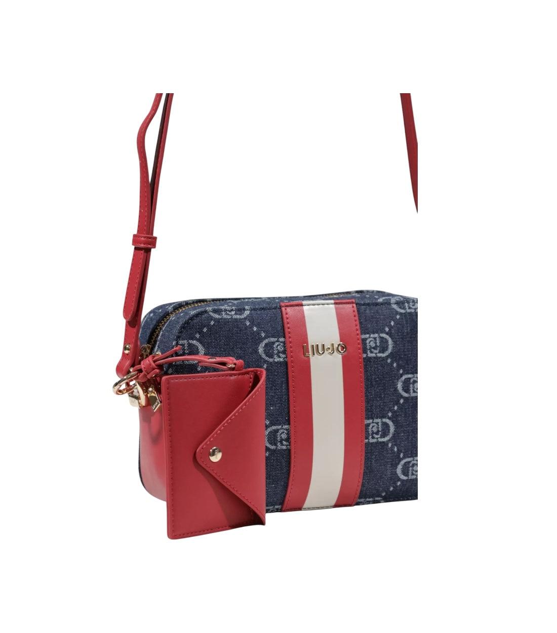 Liu Jo Blauw Denim Schoudertas Met Logo