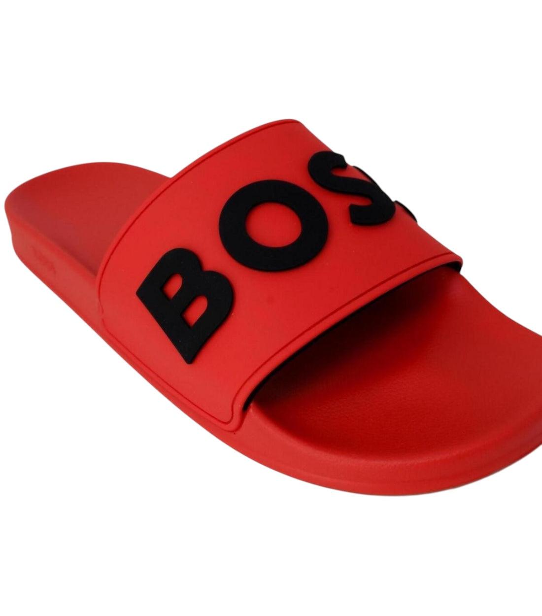 Boss Rode Slippers Met Logo