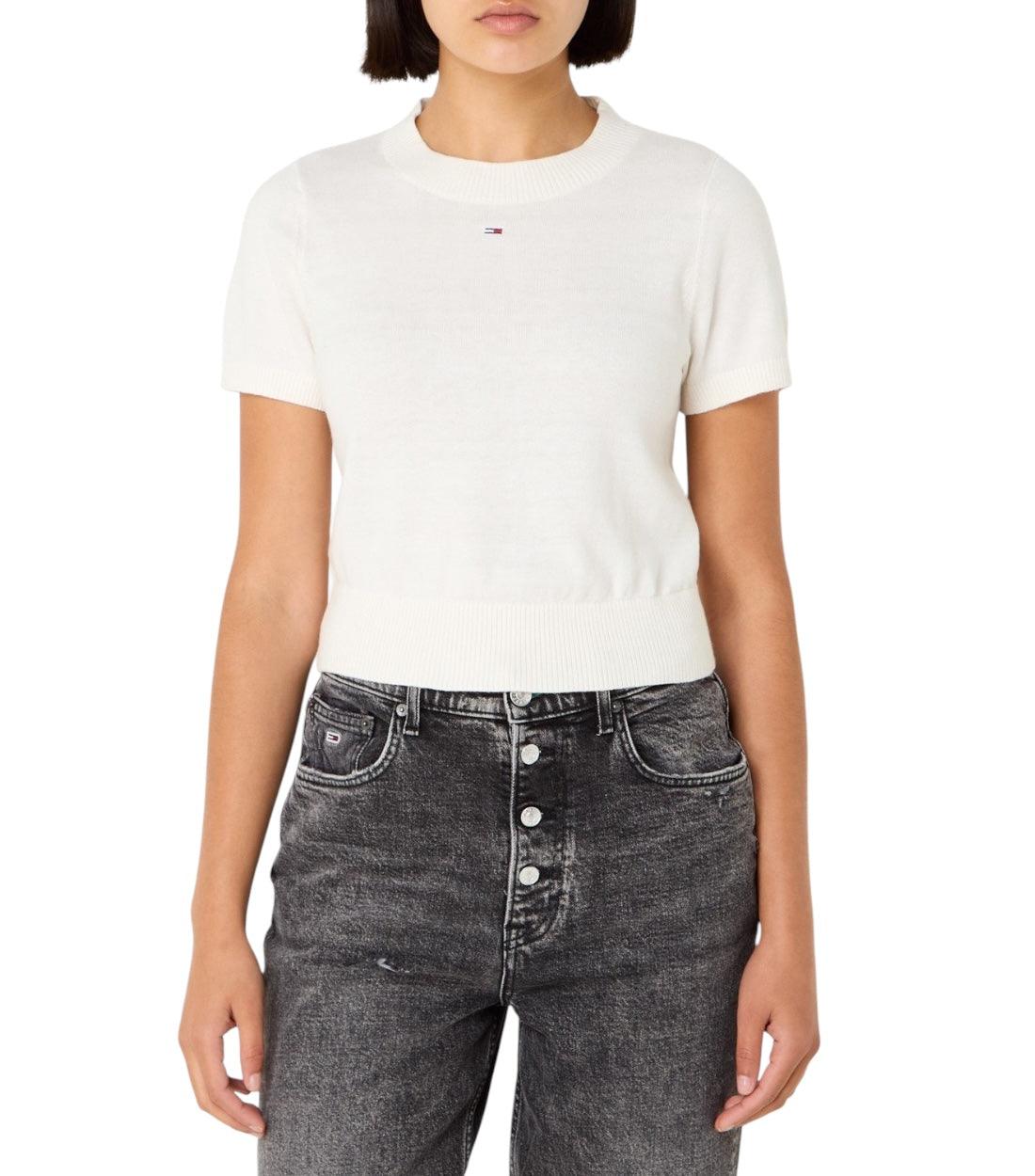 Tommy Hilfiger Jeans Wit Crop T-shirt Dames