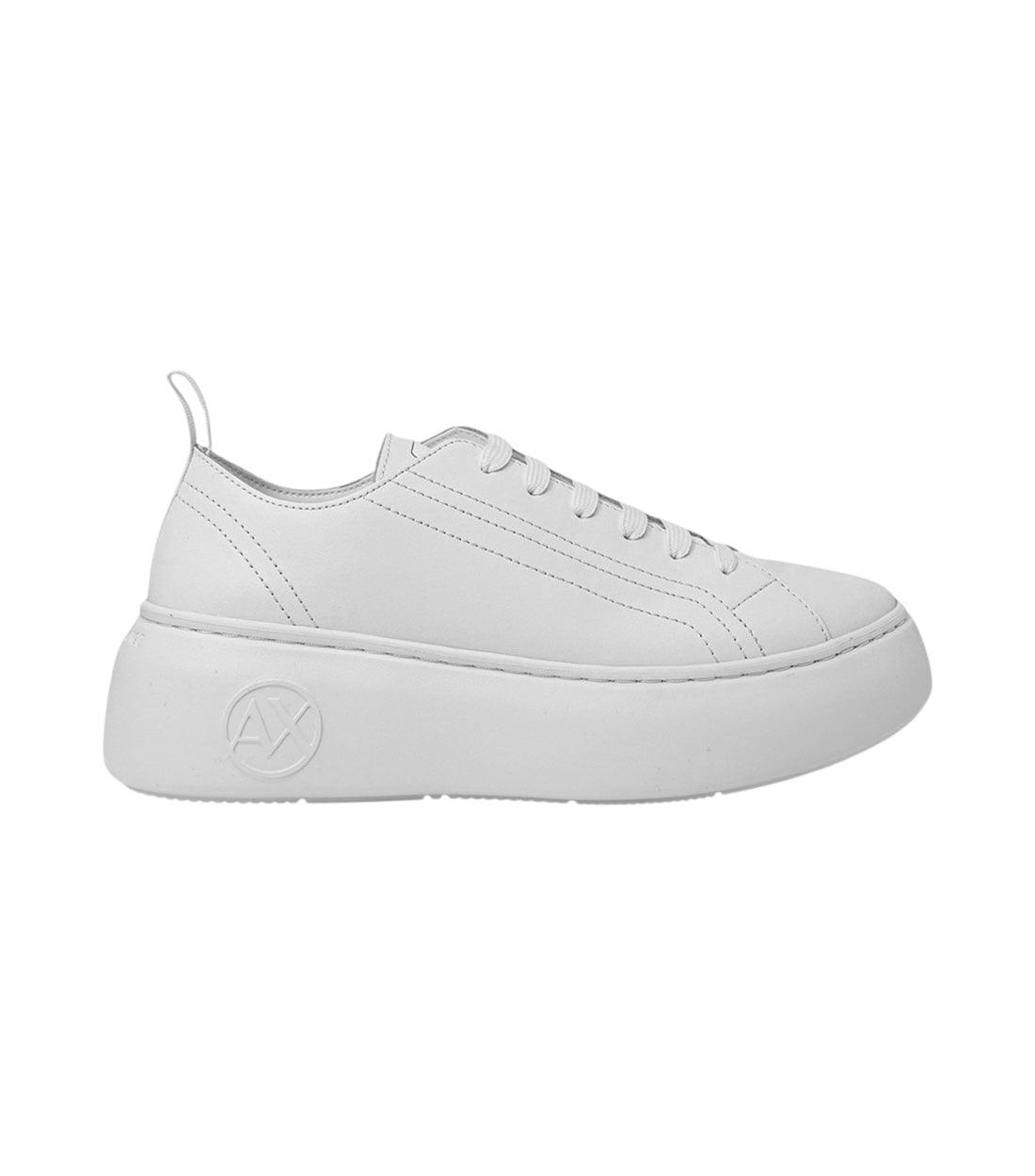 Armani Exchange Wit Plateau-sneakers Van Leermix