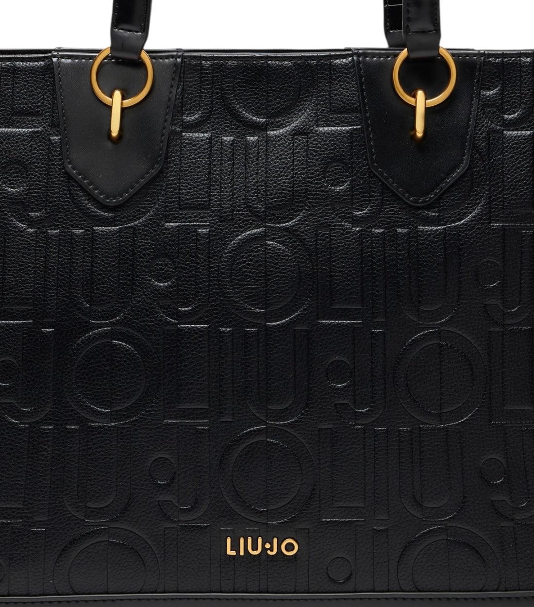 Liu Jo Zwart Shopper Tas Met Logo En Ketting