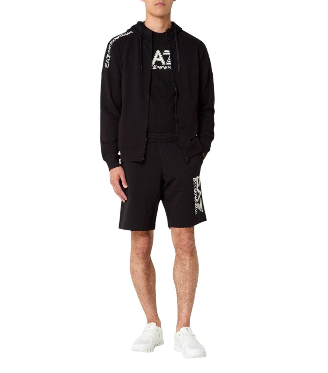 Ea7 Zwart Logo Series Zipped Hoodie