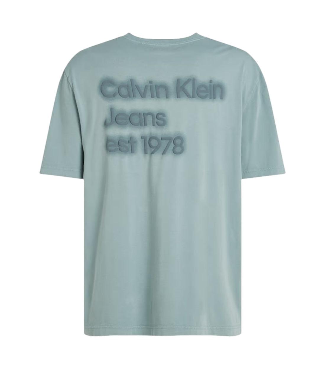 Calvin Klein Jeans Groen Gewassen Puff Print T-shirt