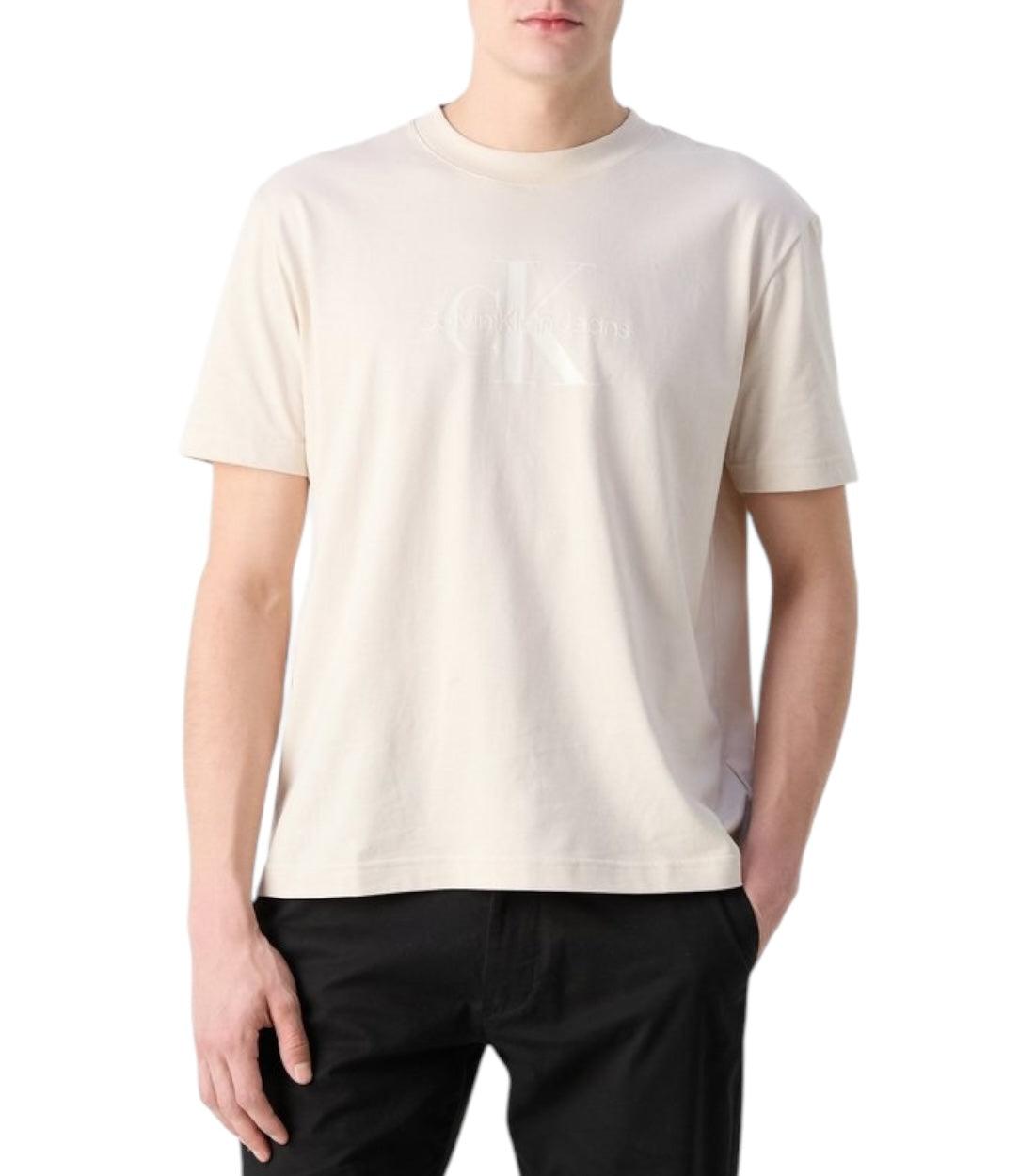 Calvin Klein Jeans Beige Shiny Monologo T-shirt