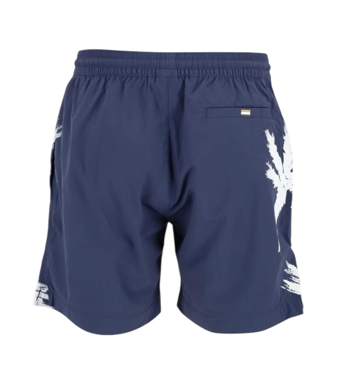 Boss Blauw Zwemshort Met Palmbomen