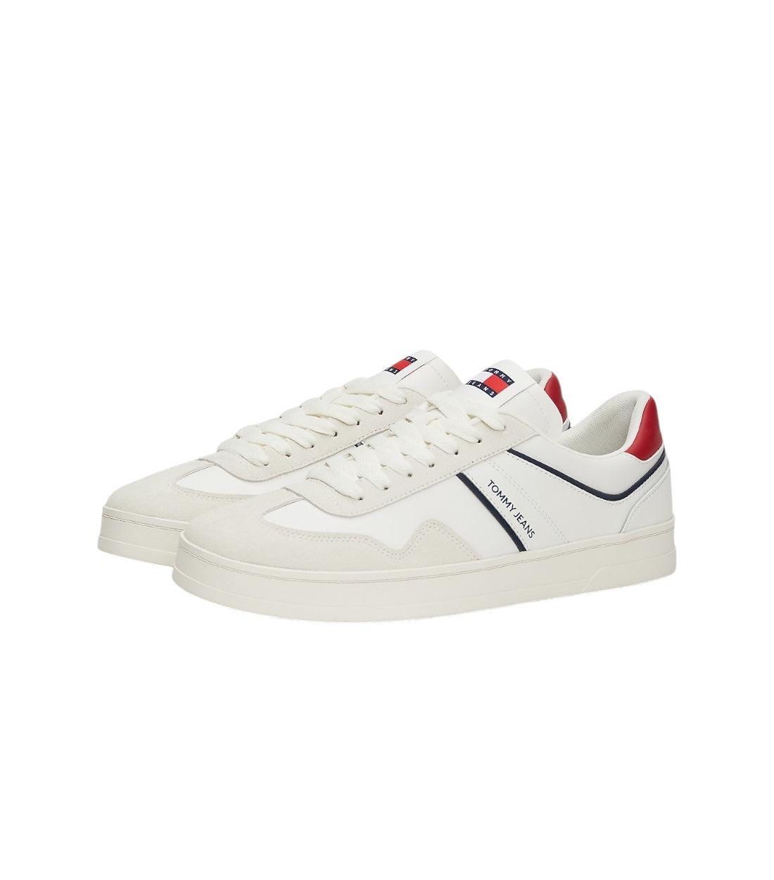 Tommy Hilfiger Wit Retro Suède Sneaker Met Cupsole