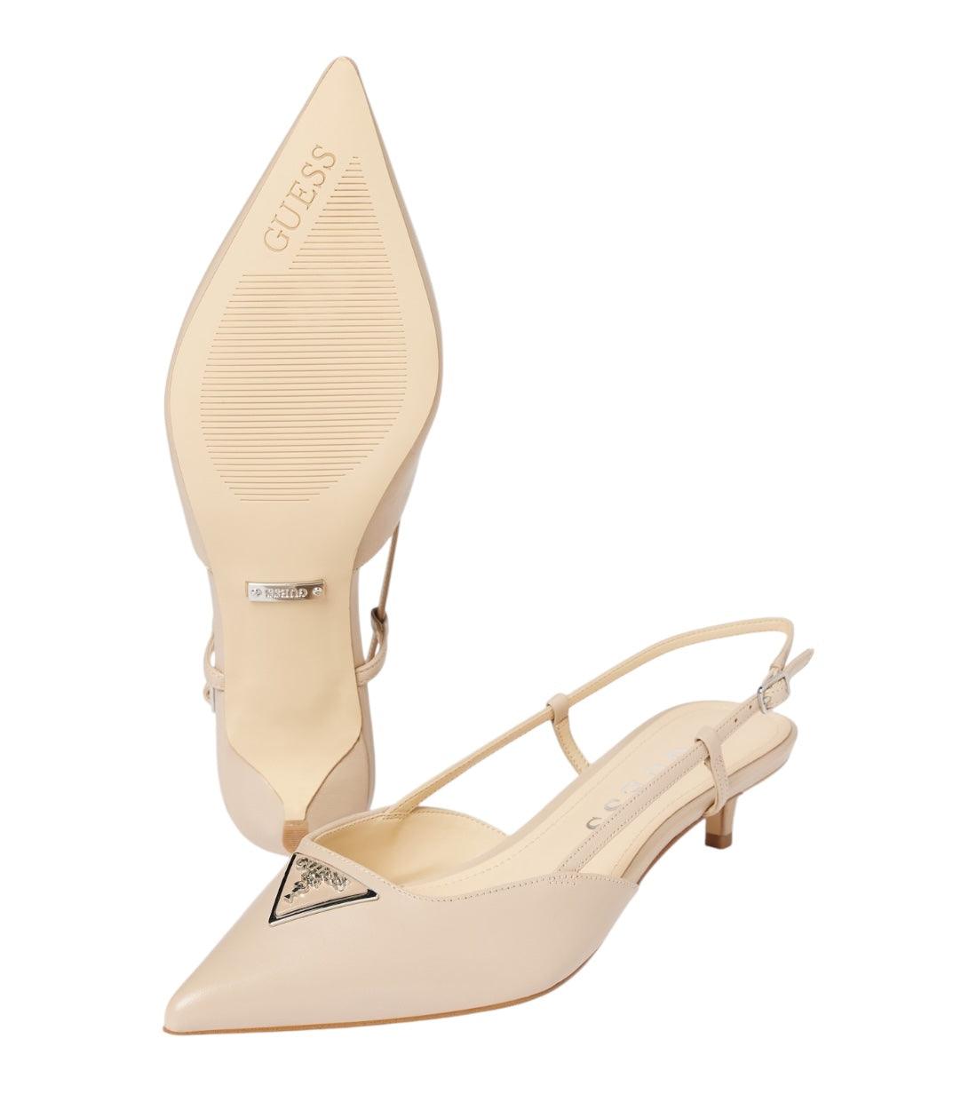 Guess Beige Jesson Leren Pumps Met Labelapplicatie