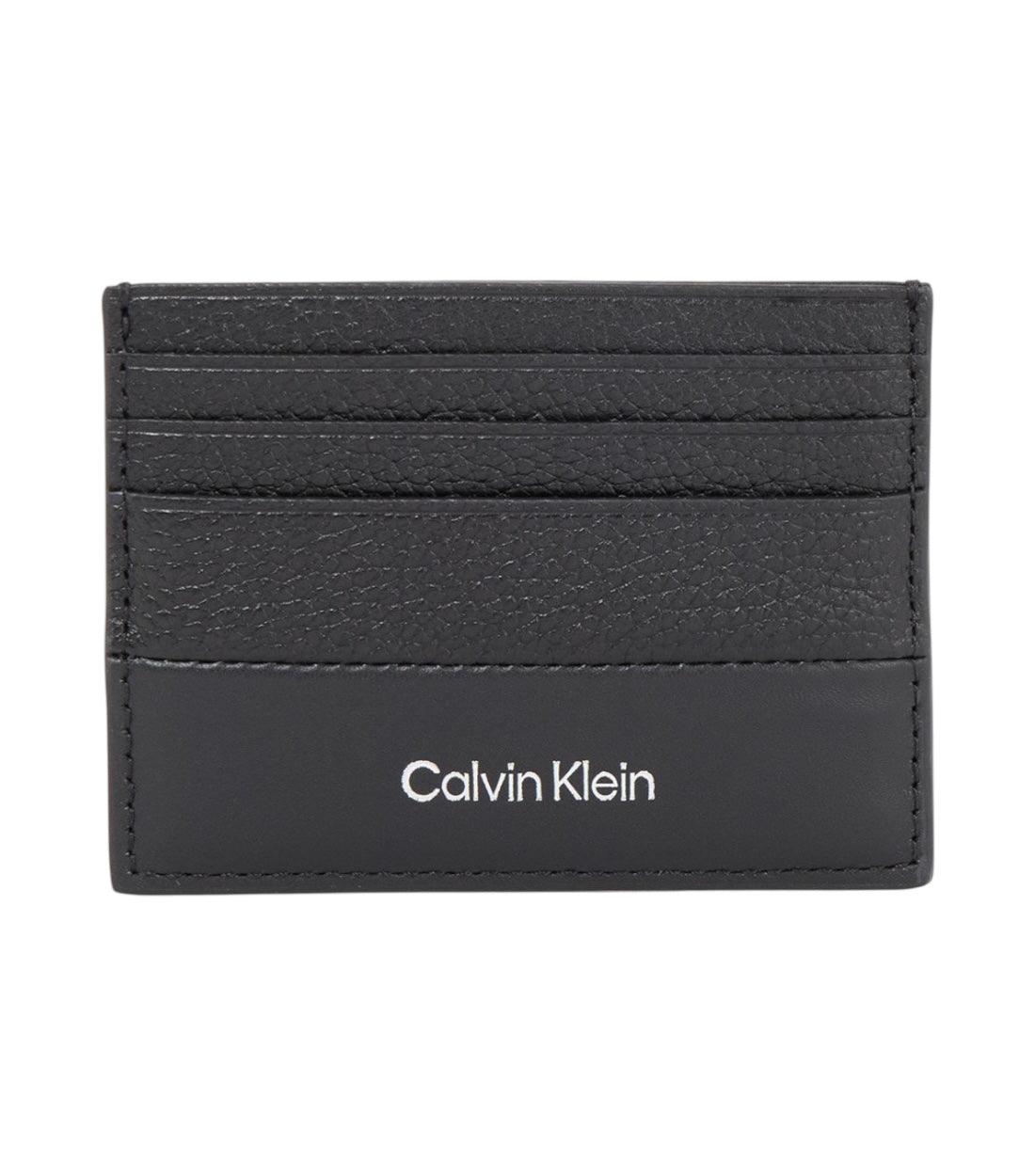 Calvin Klein Zwart Leer Met Structuur Portemonnee