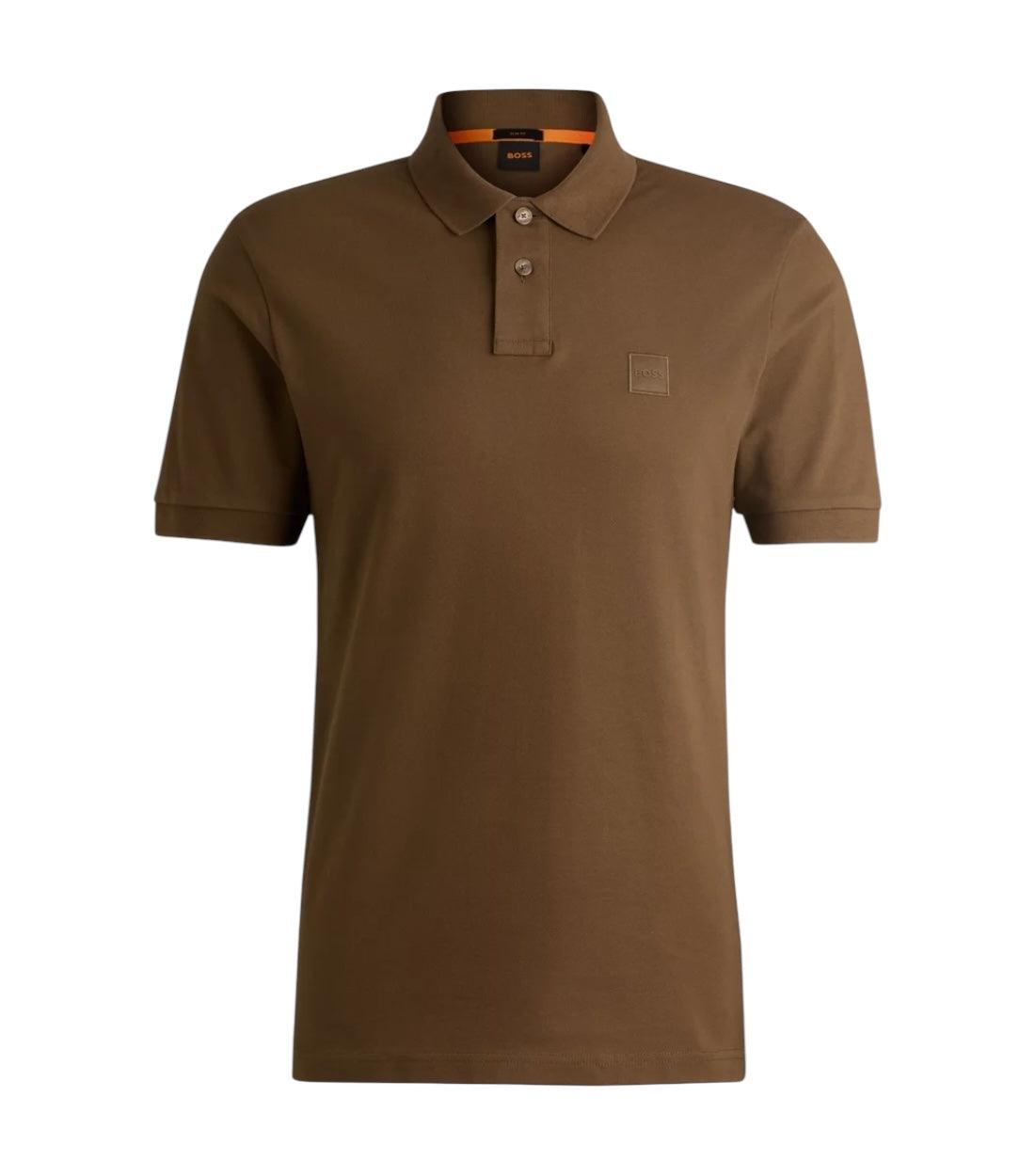Boss Slim-Fit Polo van Stretchkatoen Met Logo Patch