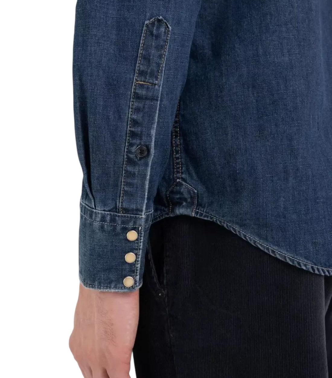Replay Blauw Camicia Denim Overhemd