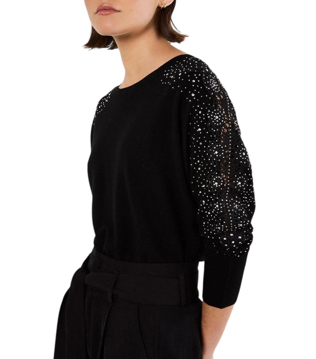 Guess Zwart Rhinestone Trui