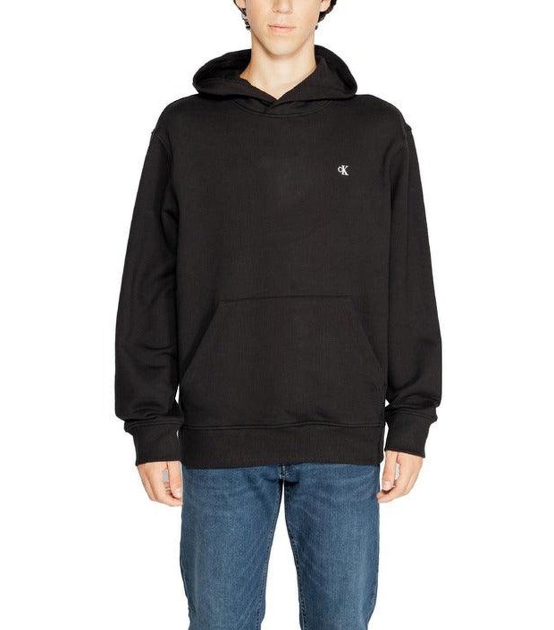 Calvin Klein Zwarte Hoodie Met Geborduurd Logo