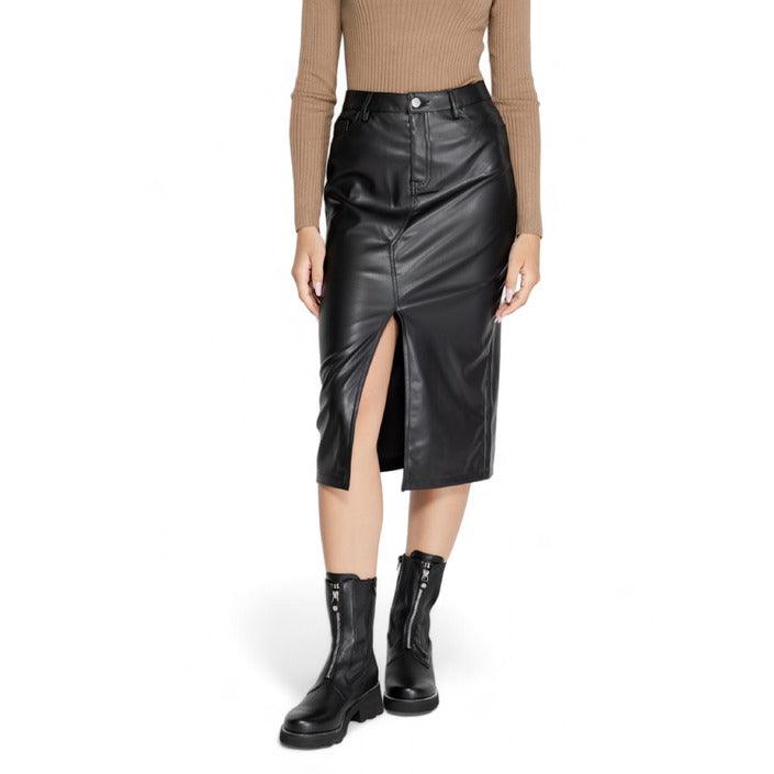 Only Zwart Leerlook Rok