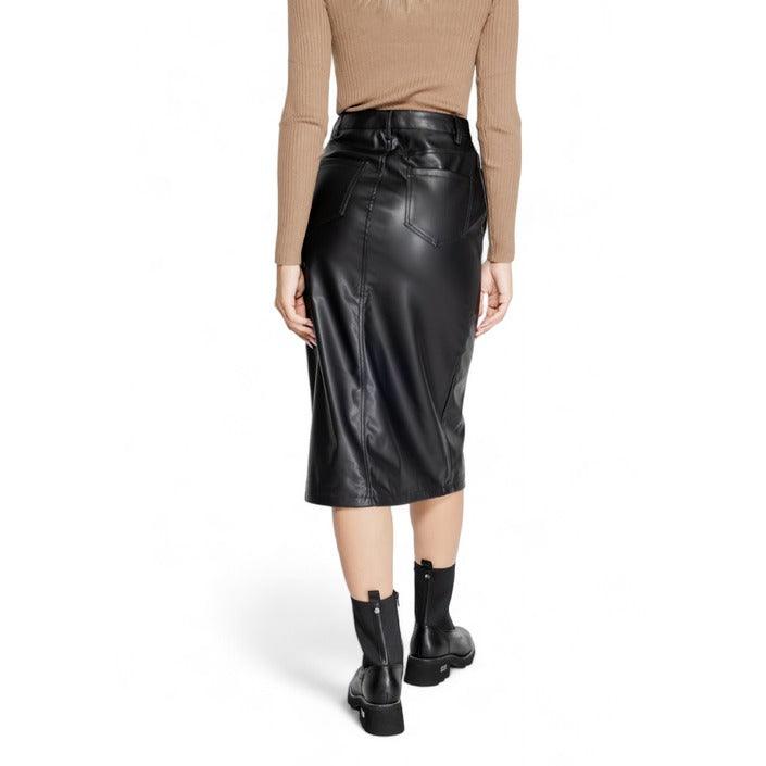 Only Zwart Leerlook Rok