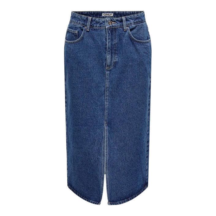 Only Blauw Lange Rok Met Split